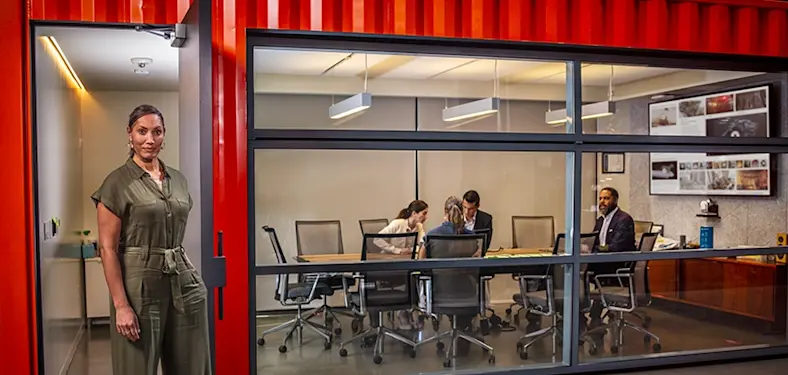 people collaborating in an office