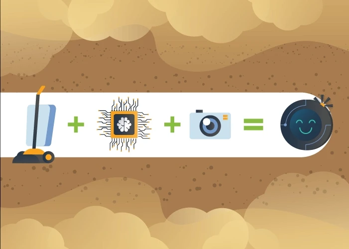 Illustration of components in a robot vacuum