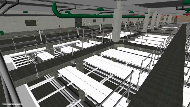 3D rendering of water treatment plant