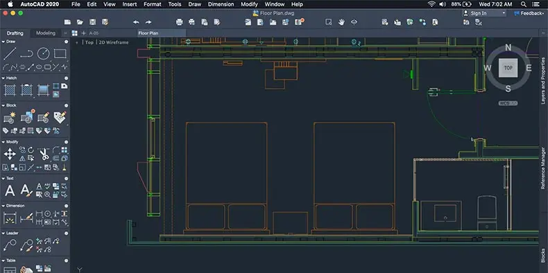 AutoCAD for Mac: floor plan display