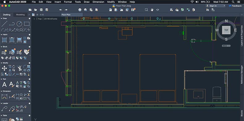 AutoCAD for Mac: floor plan display