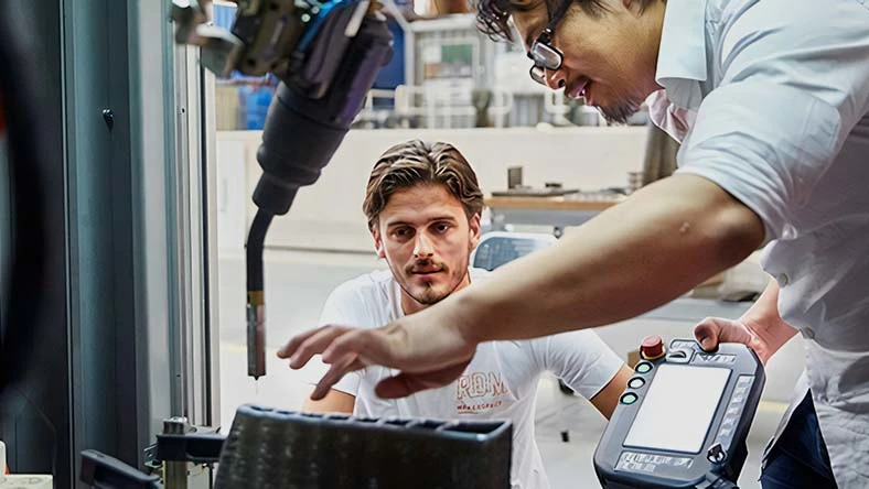 RAMLAB has a pair of six-axis robotic arms for additive manufacturing