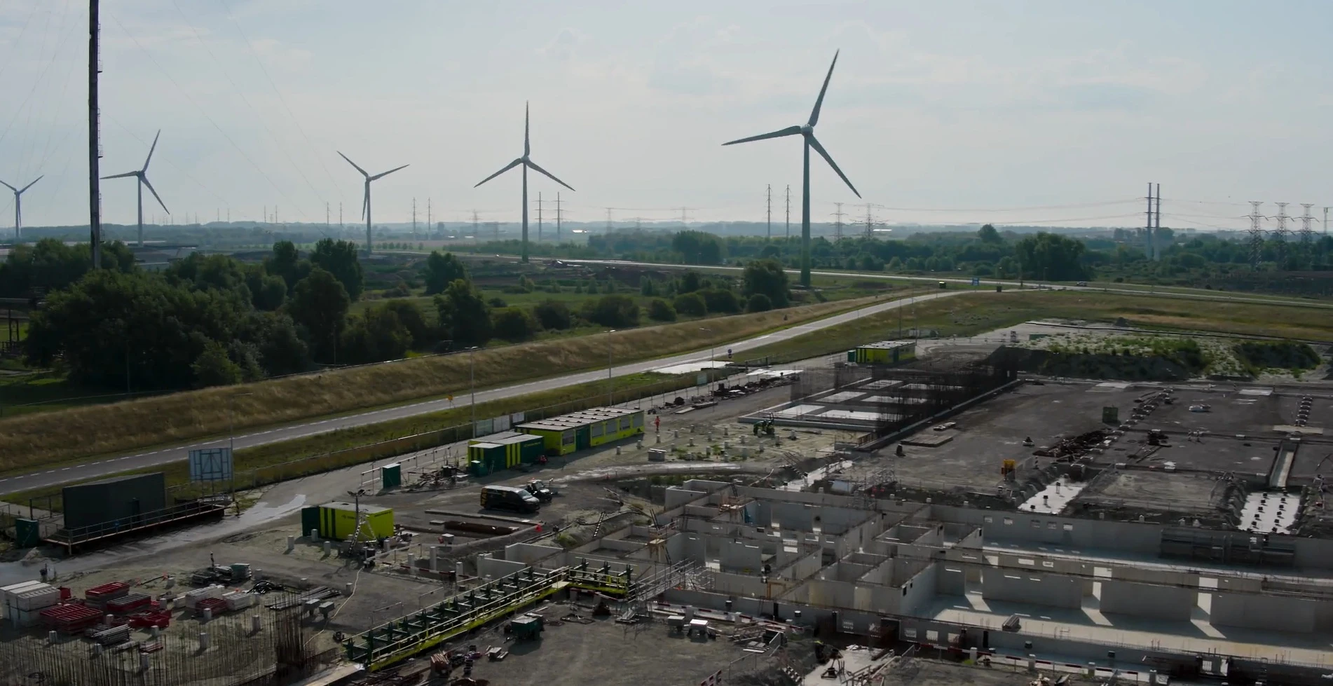 風力発電の陸上変電所