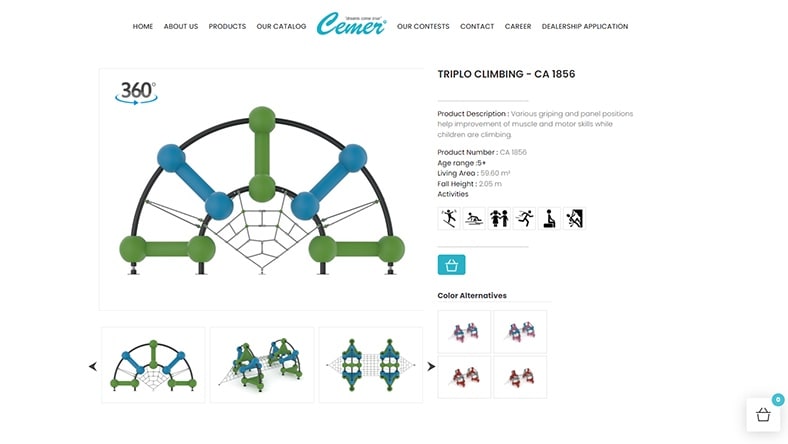 A manufacturer's software interface shows product design choices.