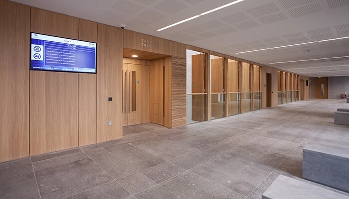 Courthouse hall built by BAM ireland with lean construction