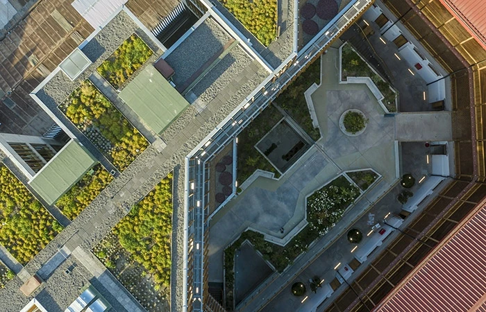 Aerial view of the two Matta Sur complexes