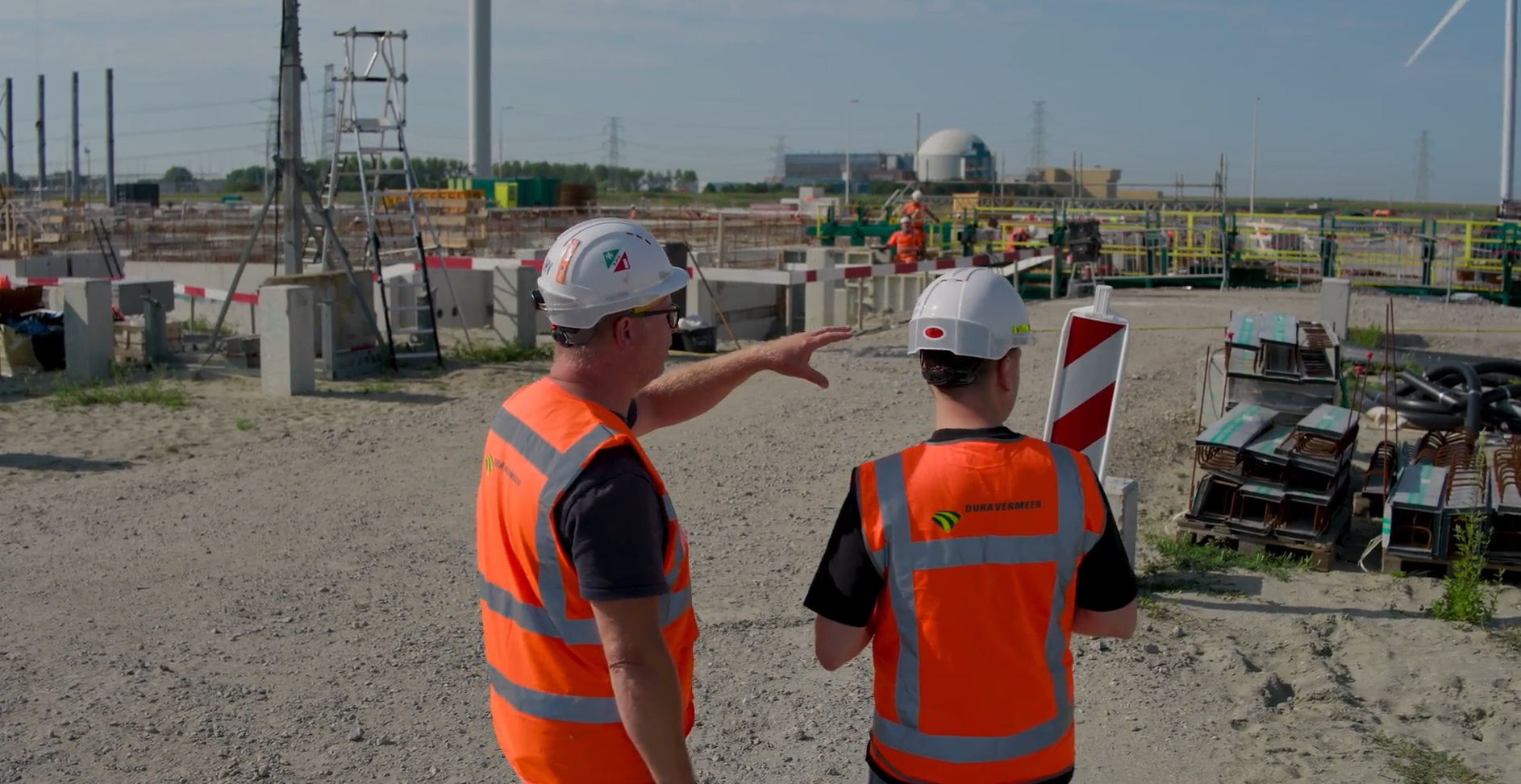Dura Vermeer on site at the construction of a landstation for TenneT.