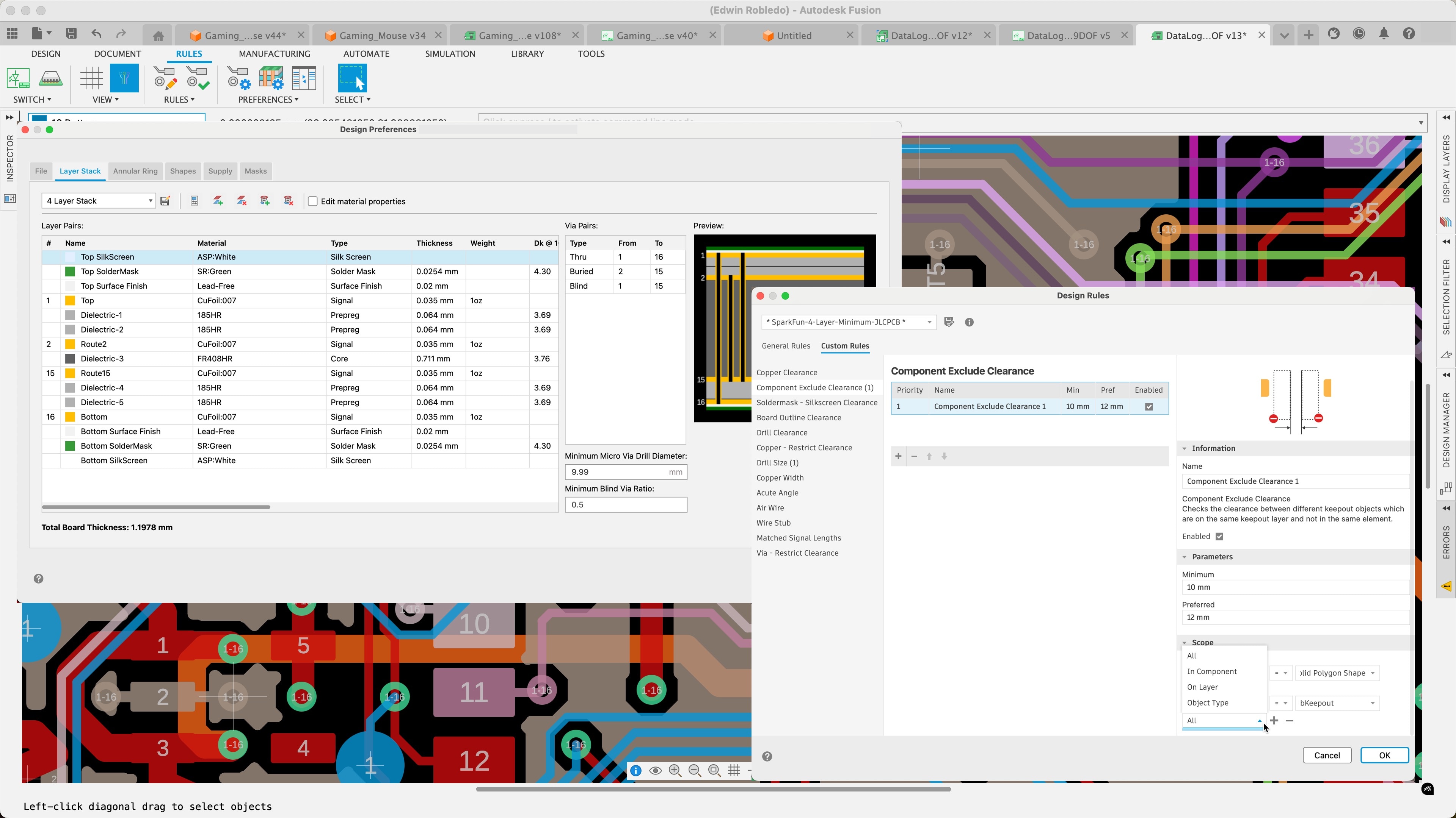 Design rule checking in Autodesk Fusion 