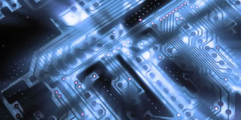 Stylized view of a circuit board