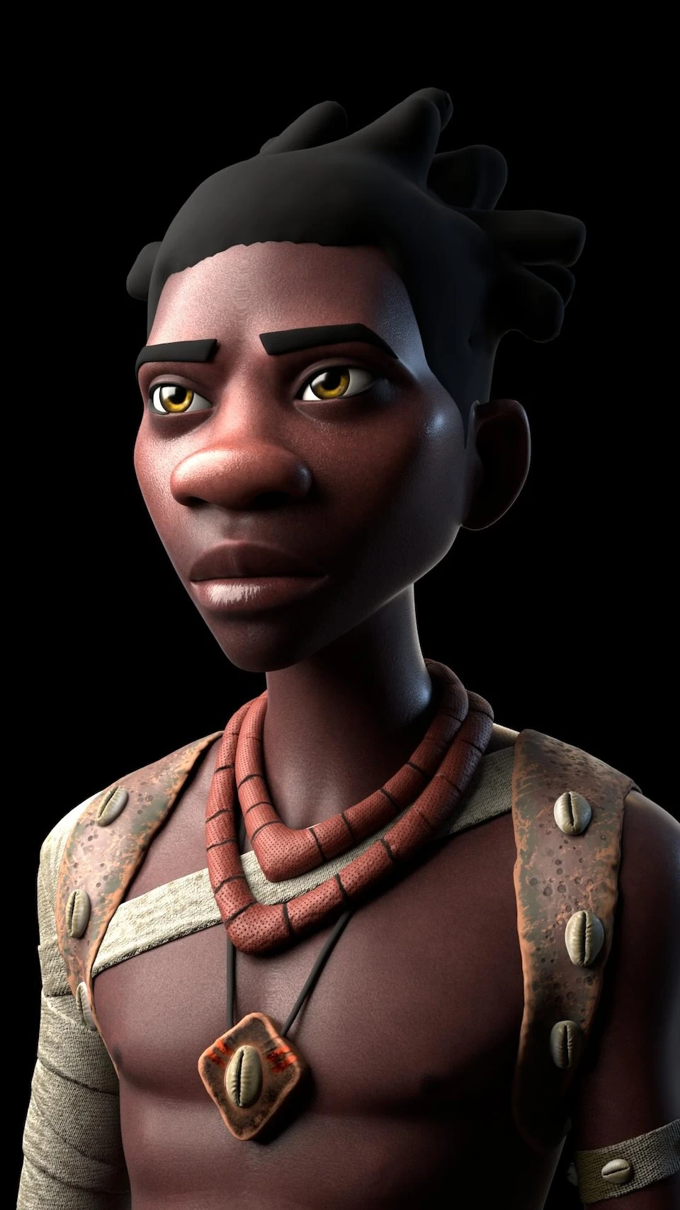 Animation still of a young African man from a proposed animation for the comic “Lake of Tears”
