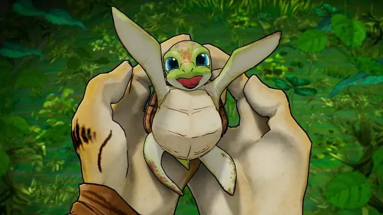 Animated turtle character