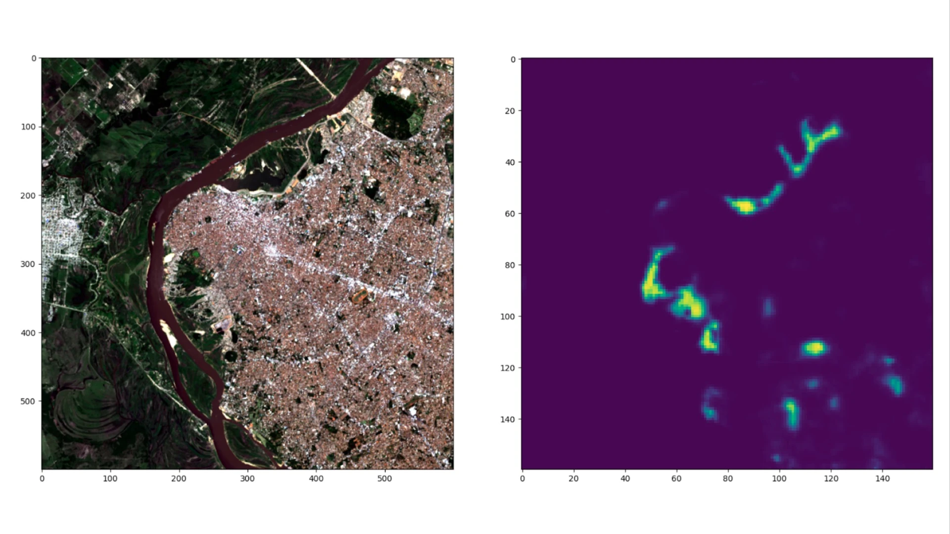Une vue aérienne de l’aire métropolitaine d’Asunción au Paraguay est superposée à des lignes illustrant des points de données.