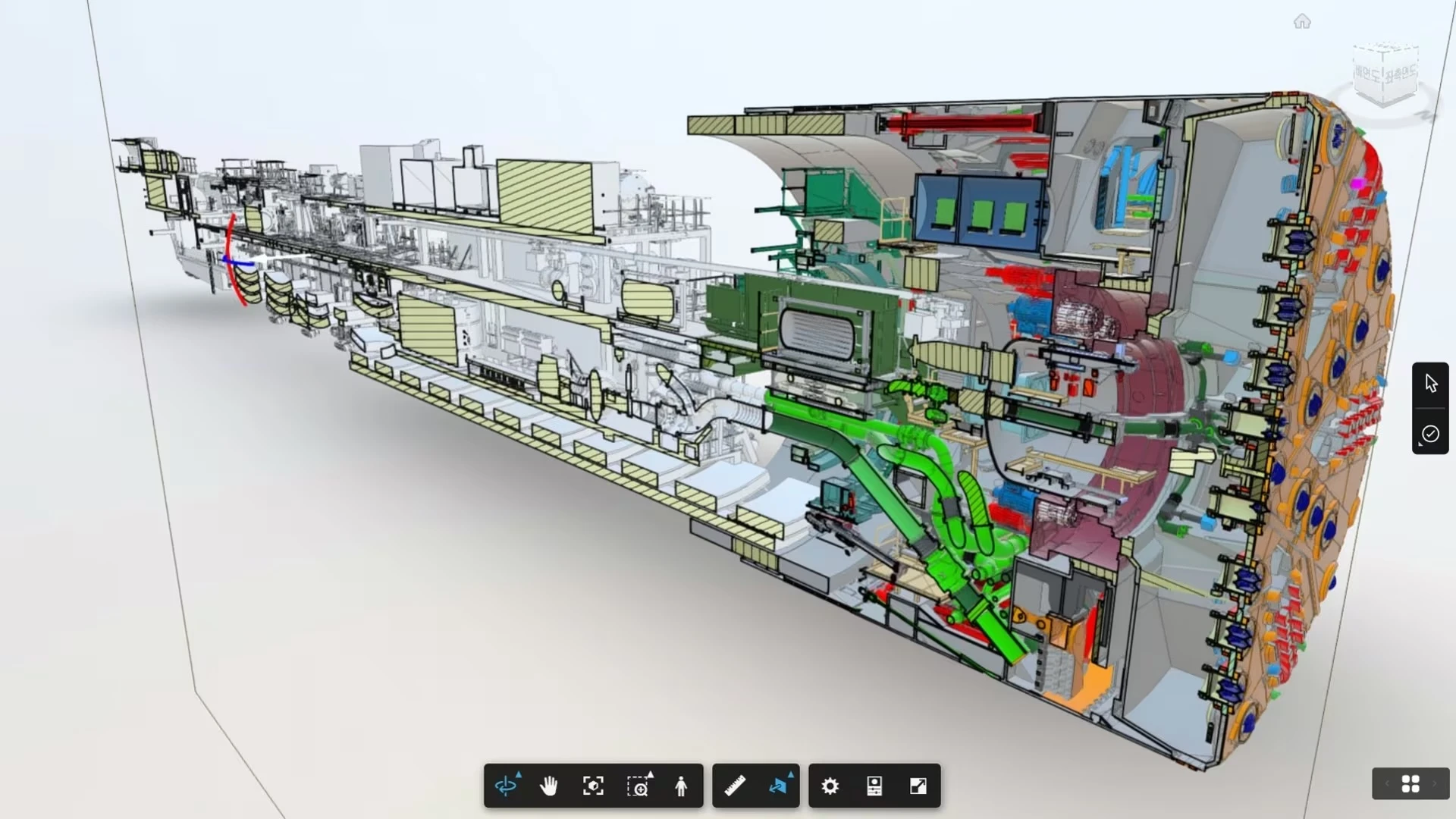 A drawing shows a cutaway view of tunnel-excavating equipment.