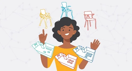 Illustration generative design person with design options