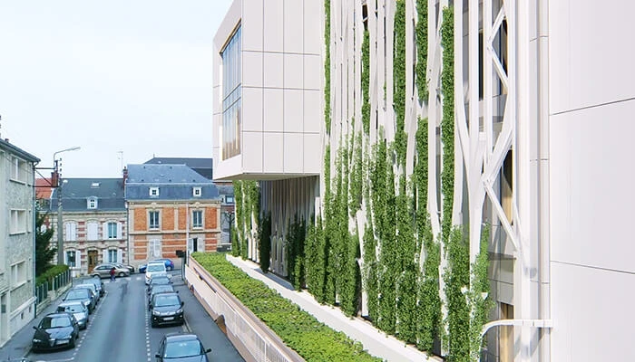 green renovation rendering west facade after