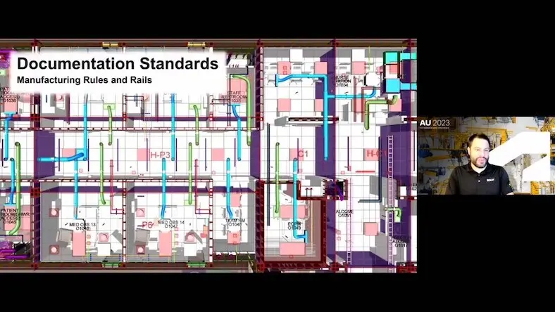 Screenshot of rules and rails of DfMA presentation.