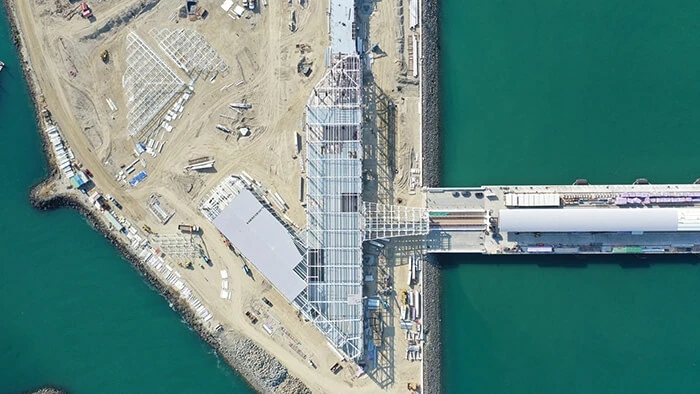 Vista aérea de la Terminal de Cruceros de Amador, en febrero de 2020.