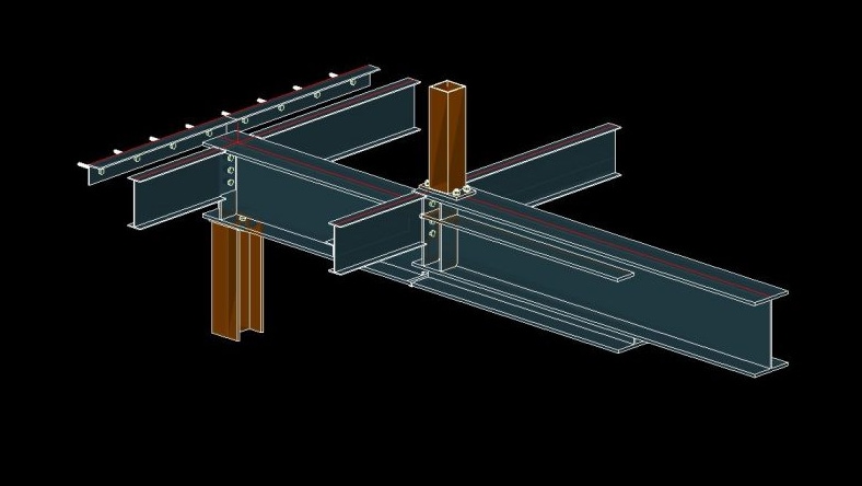 A detail of a steel beam is shown on a software screen.