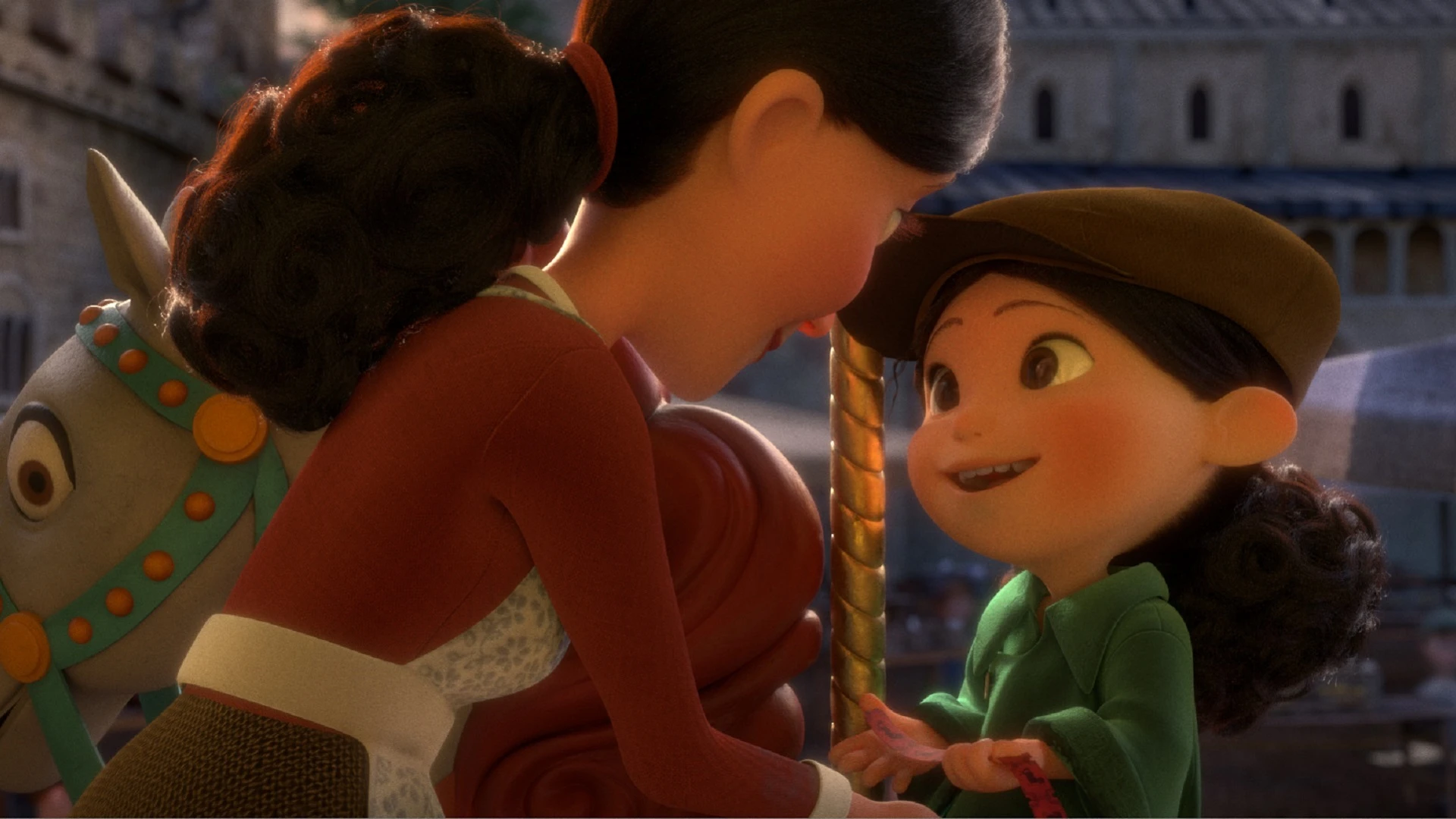 Still from the film shows the title character of Mila with her mother in happier times.