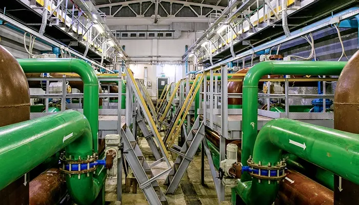 A view inside a water treatment plant