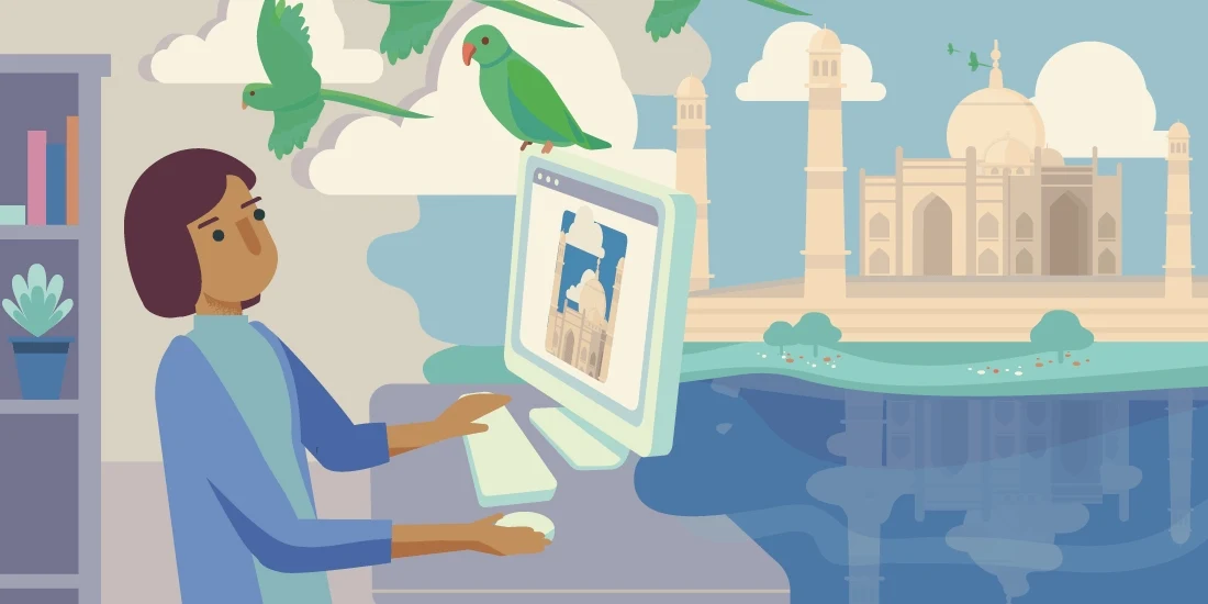 Virtual tourism illustration