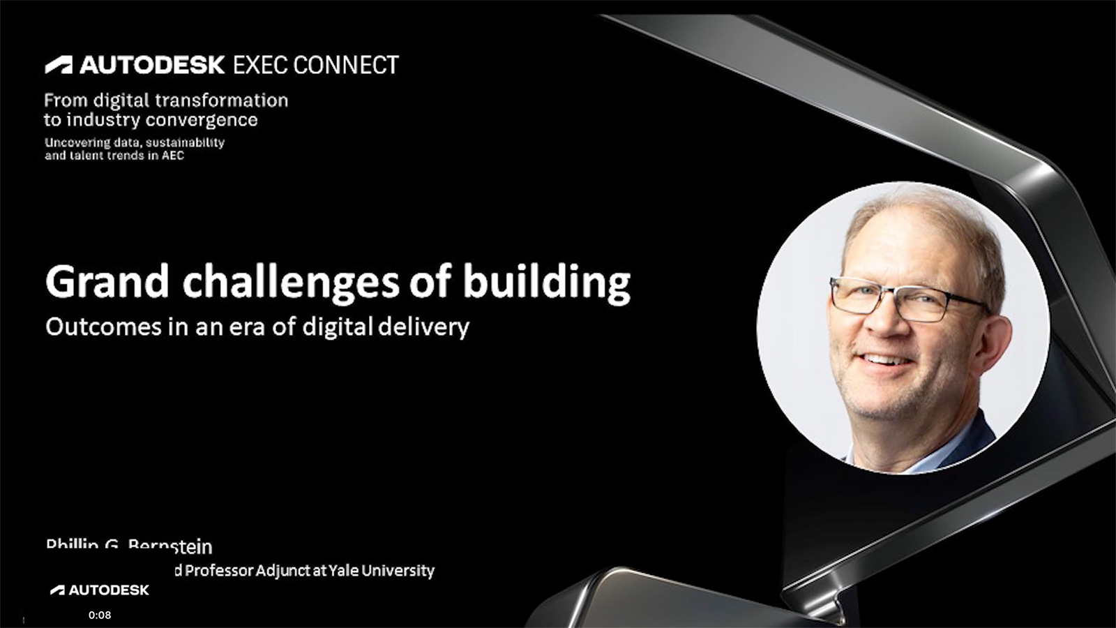 Title card for Grand challenges of building Exec Connect webinar