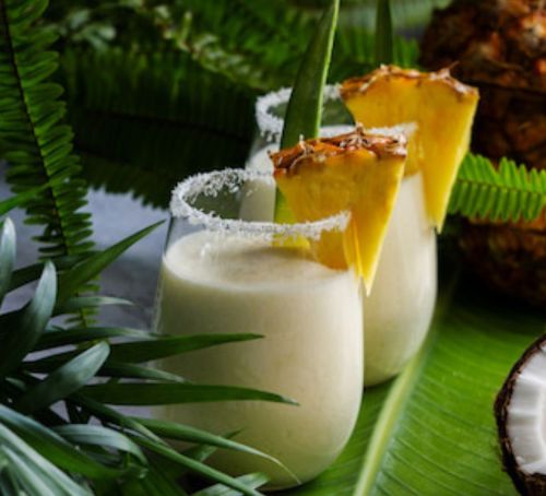 A piña colada, with local sugarcane