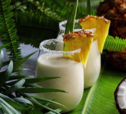 A piña colada, with local sugarcane