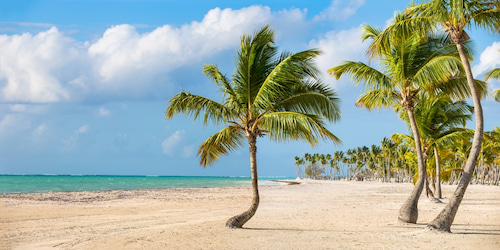 The white sand strip of Cap Cana, on the Juanillo beach towards Playa Blanca.