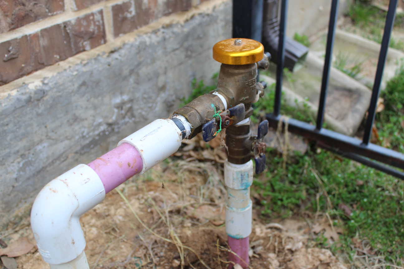 Example of above ground PVB backflow prevention assembly.