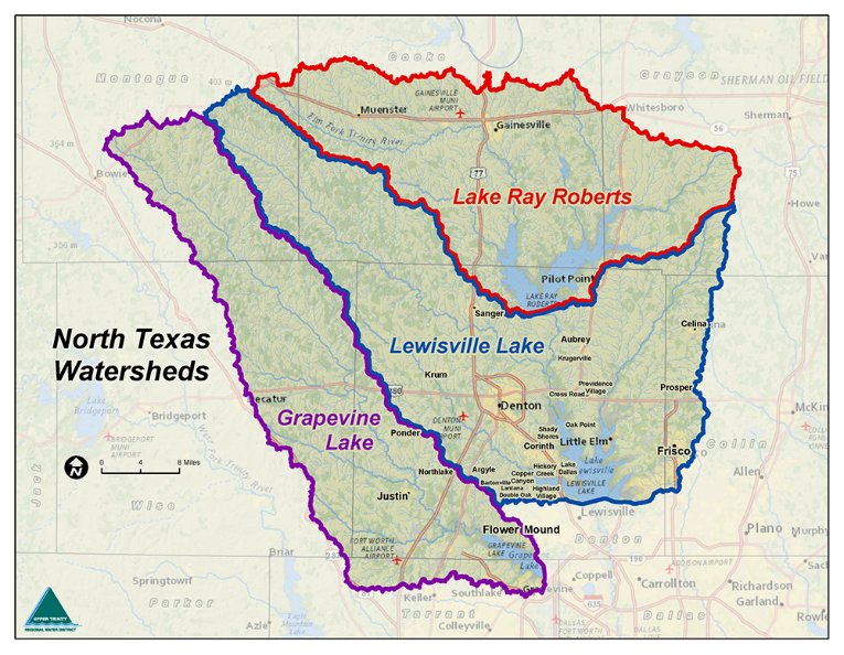 North Texas Watersheds Map