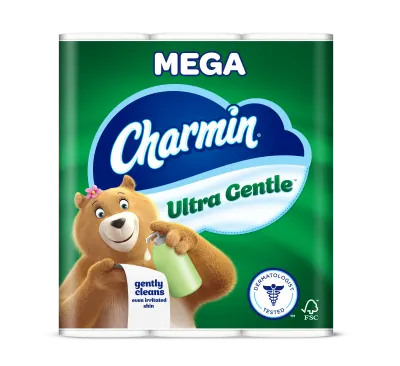 Charmin Ultra Gentle packshot with Molly the Charmin bear