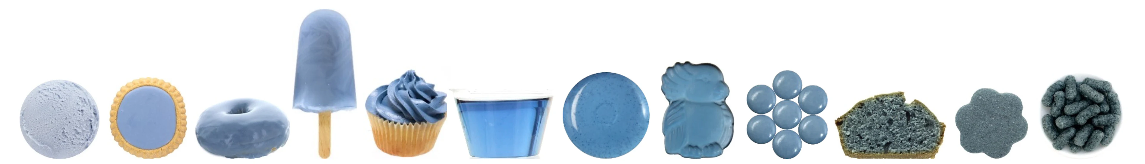 Applications colored naturally with jagua (genipin glycine) blue Applications colored naturally with jagua (genipin glycine) blue