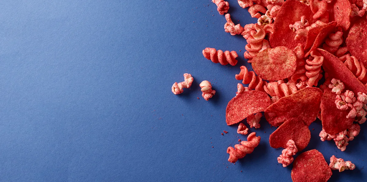 Red savory snack