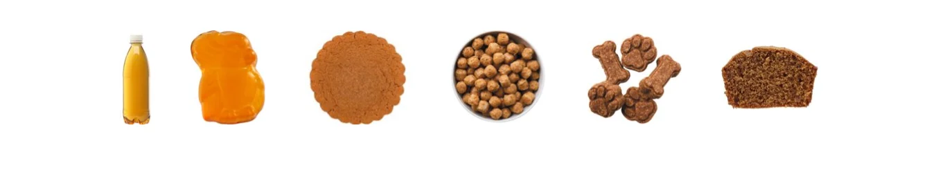 Products colored with Simply Brown