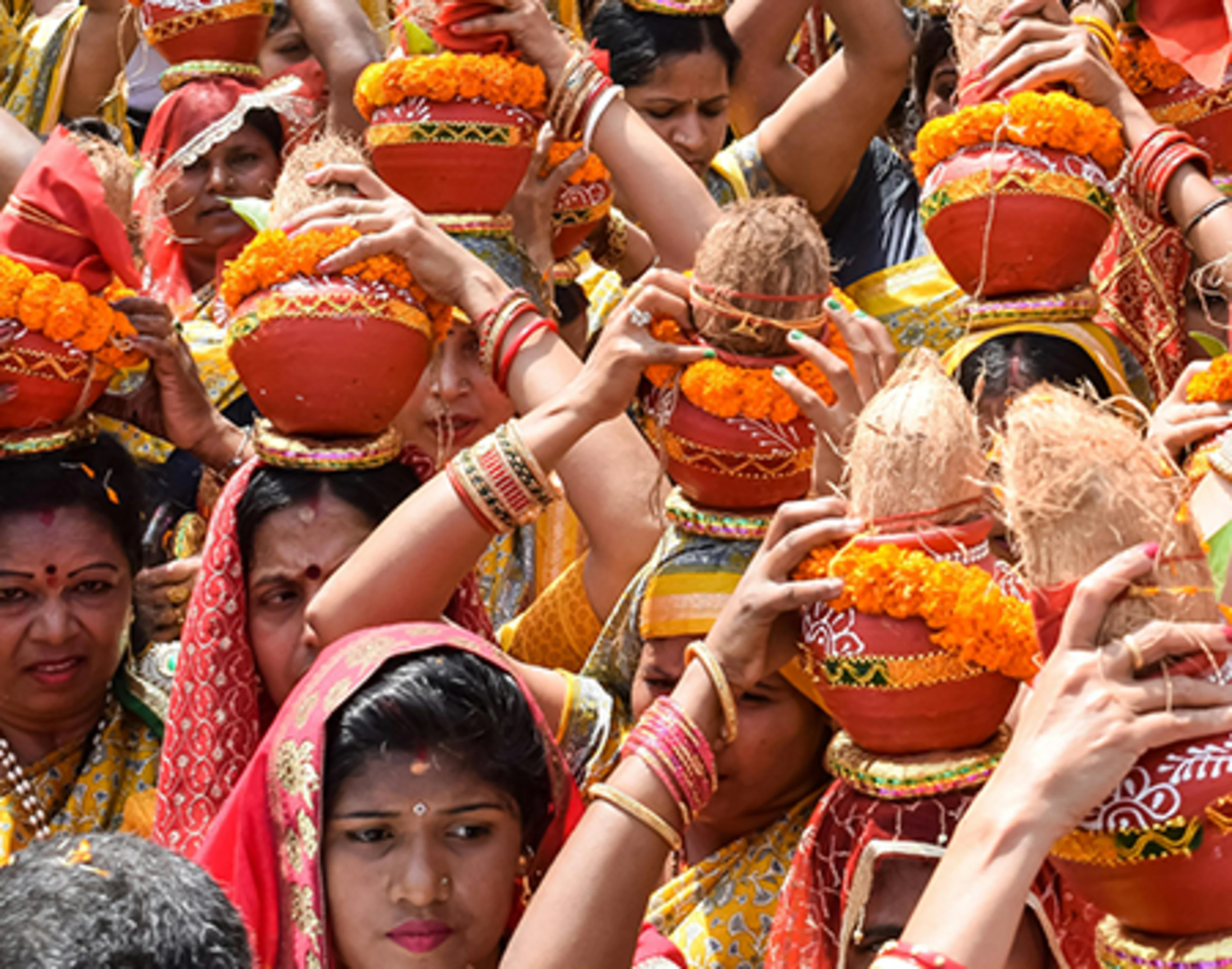 Marigolds used in Hindu ceremonies