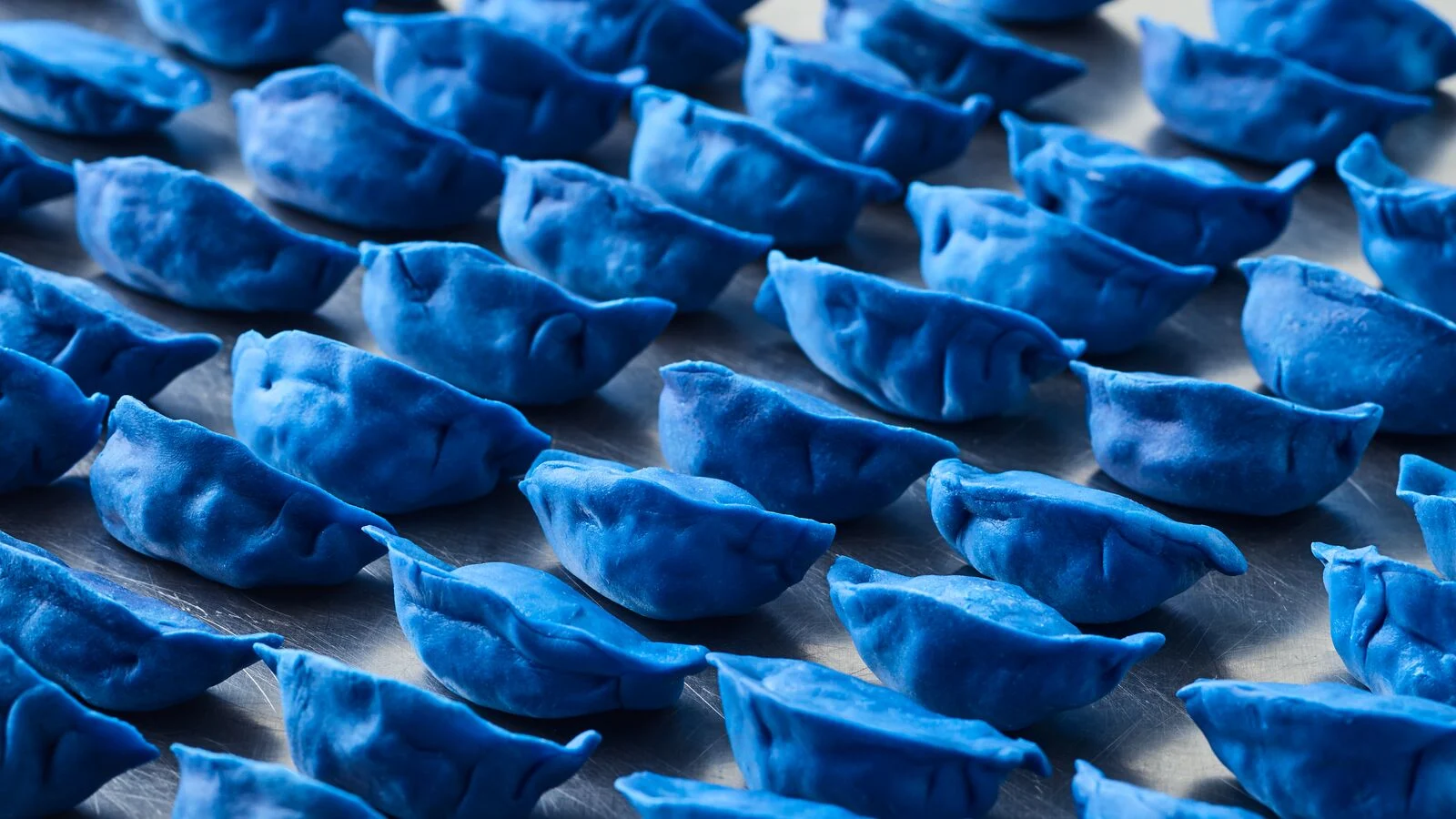 blue dumplings