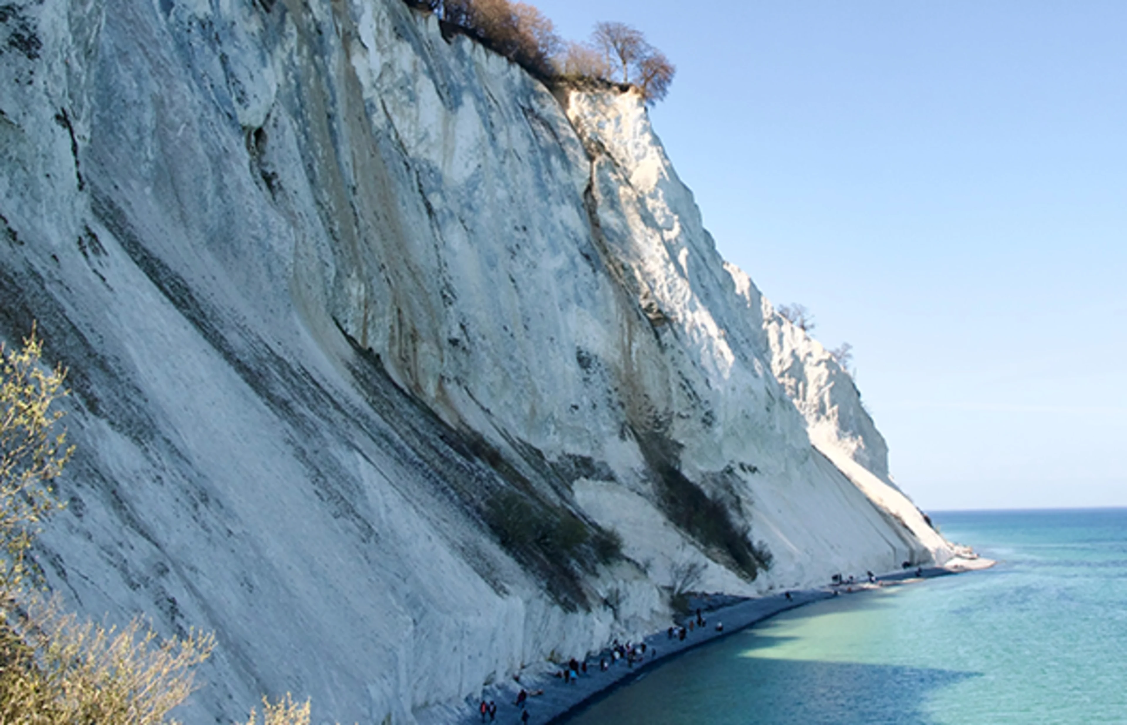 Limestone cliff, one source of white natural food coloring Limestone cliff called Møns Klint in Denmark