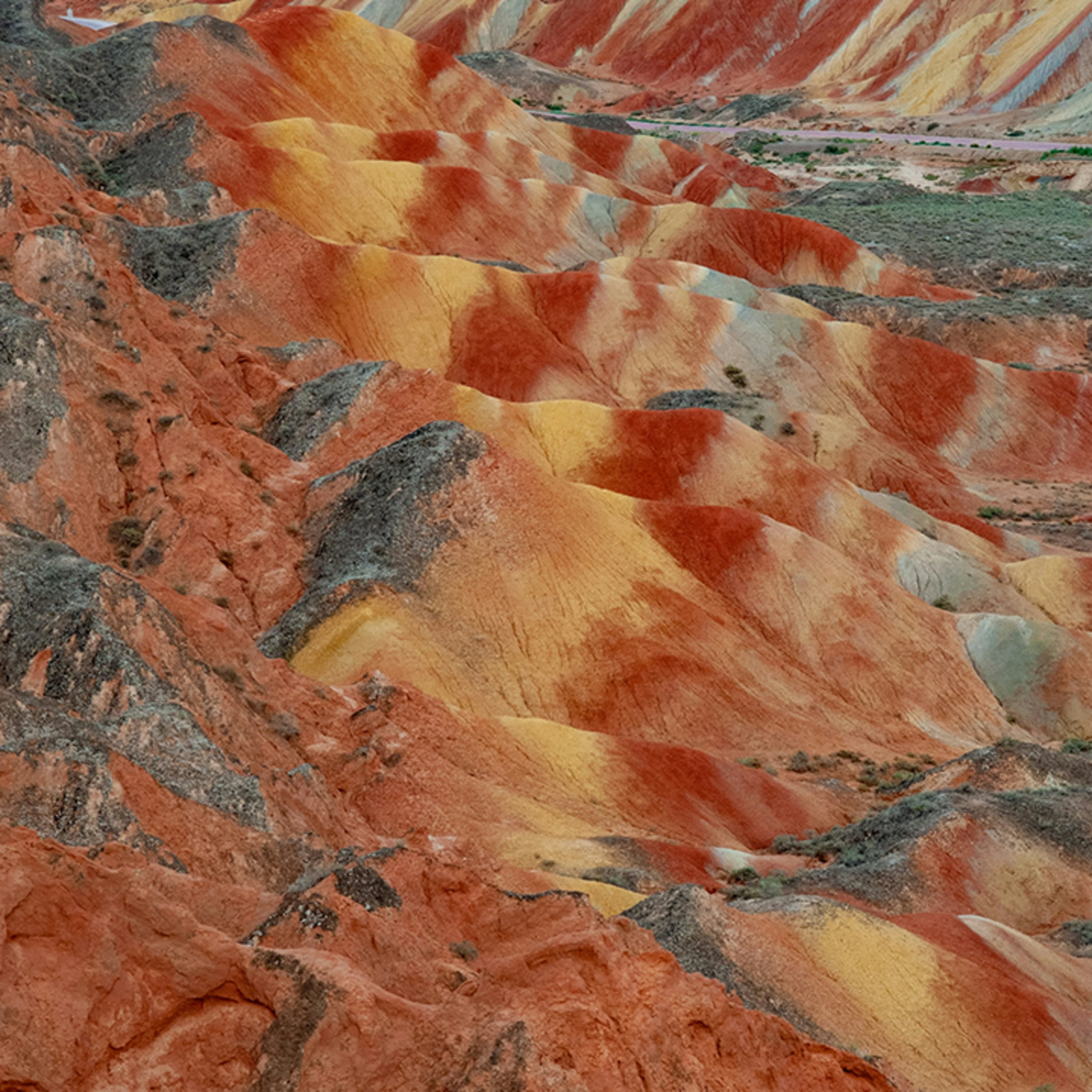 Orange rainbow mountains of Yeshan, China
