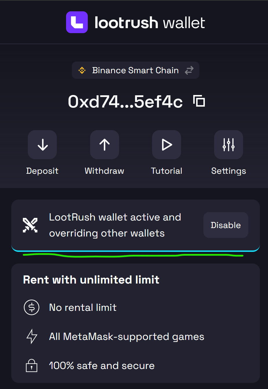 lootrush wallet extension