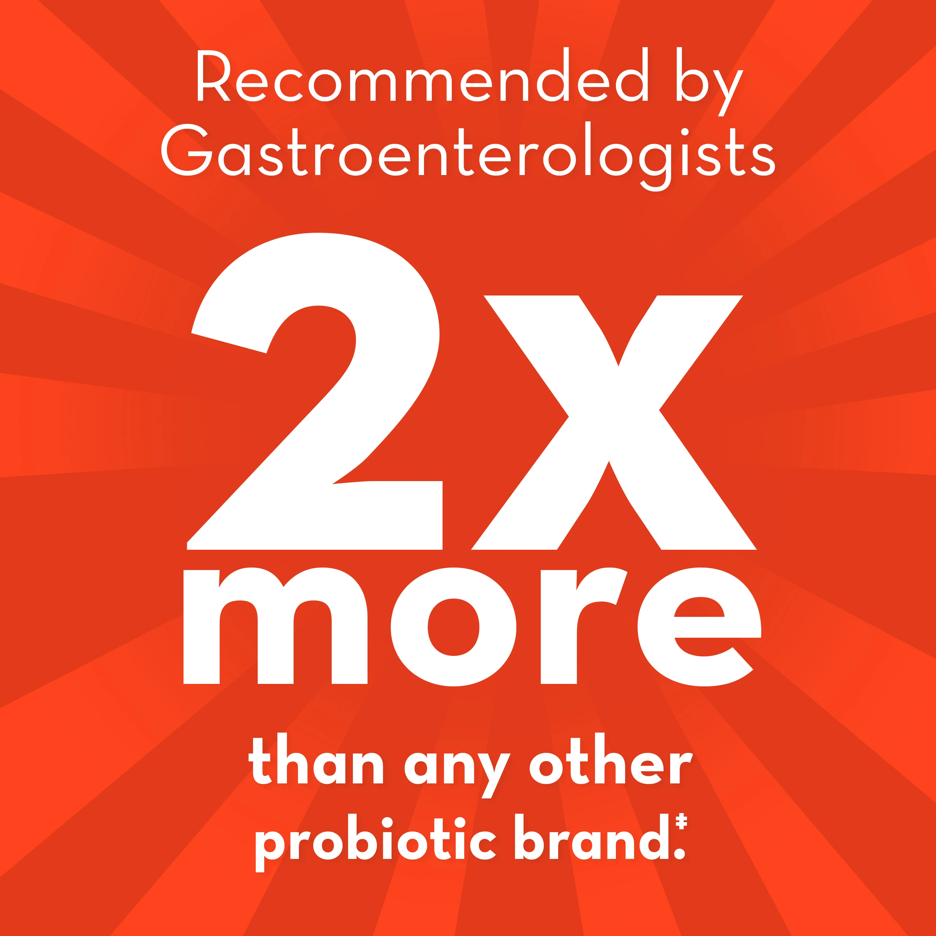 Align Probiotic: Recommended by gastroenterologists 2x more than any other probiotic brand according to 2022 ProVoice survey.