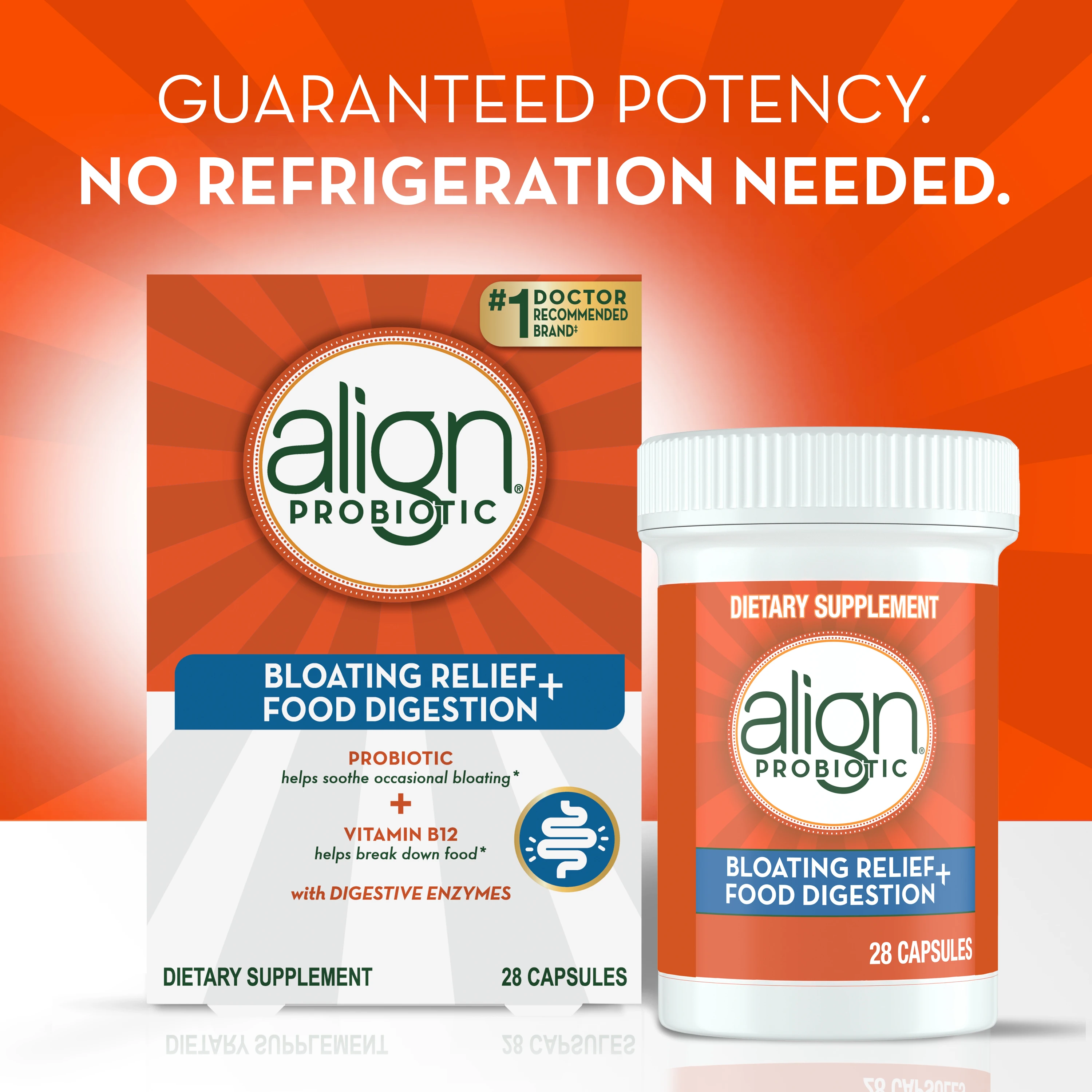 Align Probiotic Bloating Relief + Food Digestion Capsules