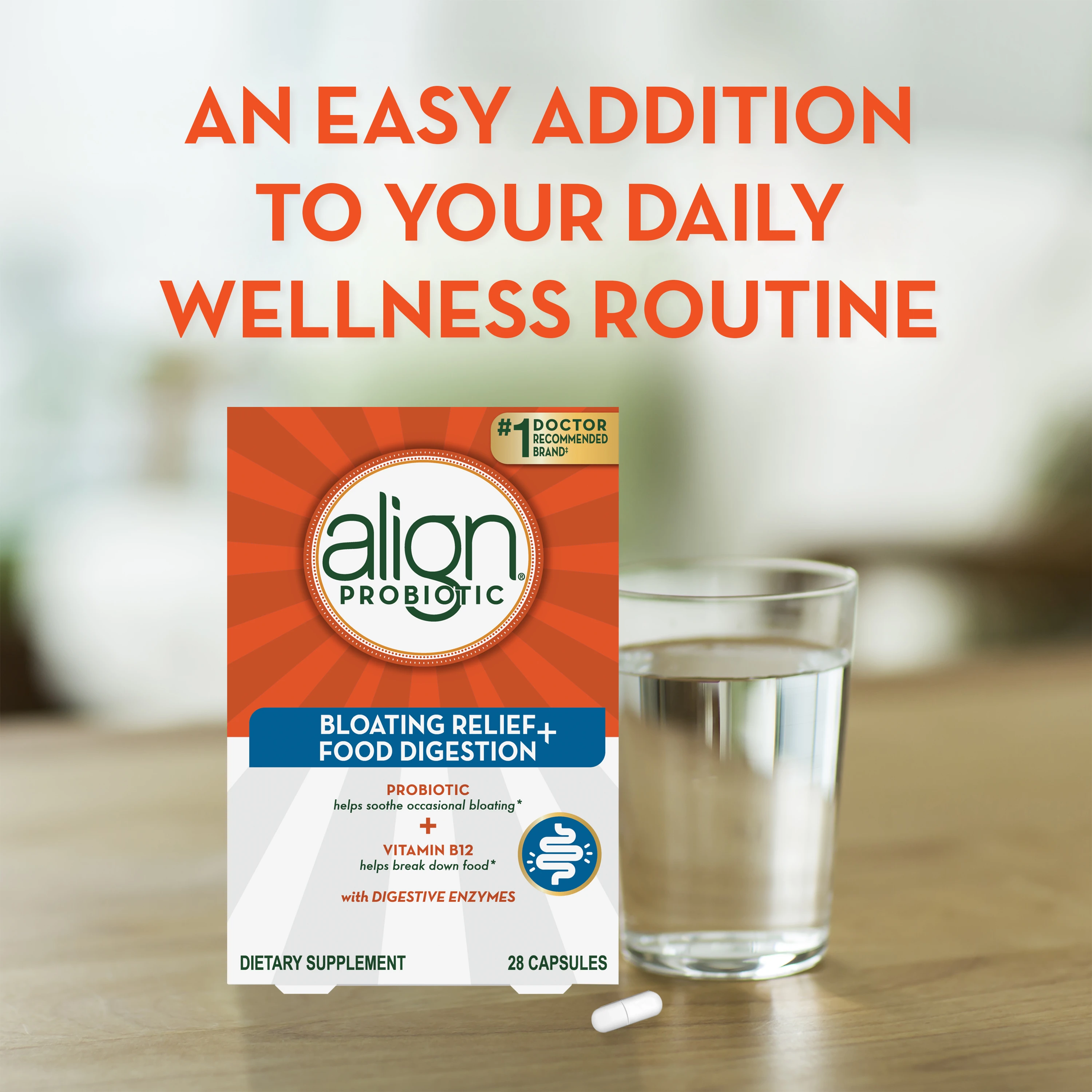 Align Probiotic Bloating Relief + Food Digestion Capsules