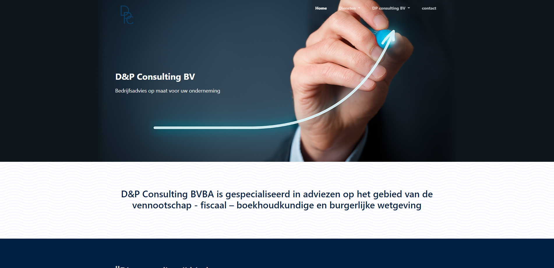 Hero sectie van webiste D&P consulting