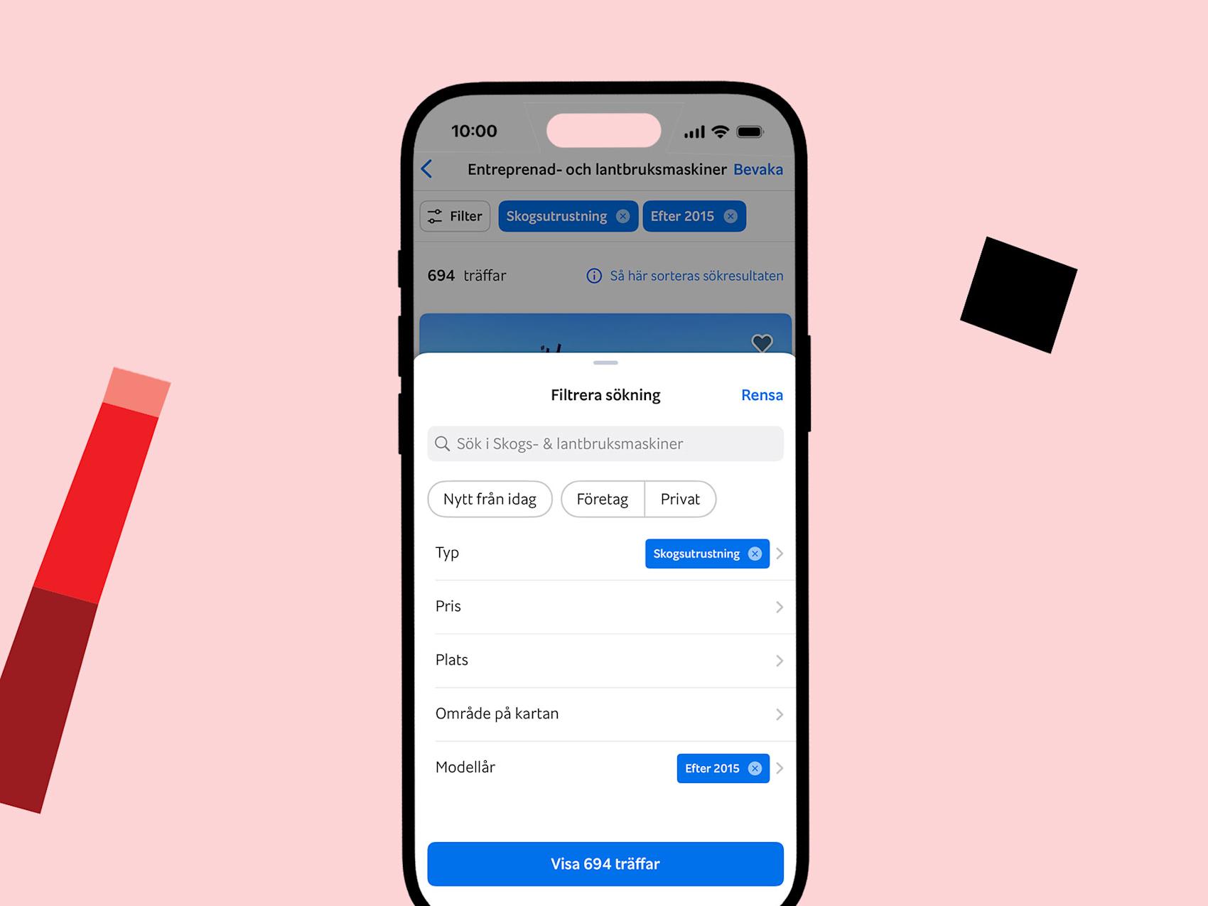 Grafik som visar filter för lantbruksmaskiner