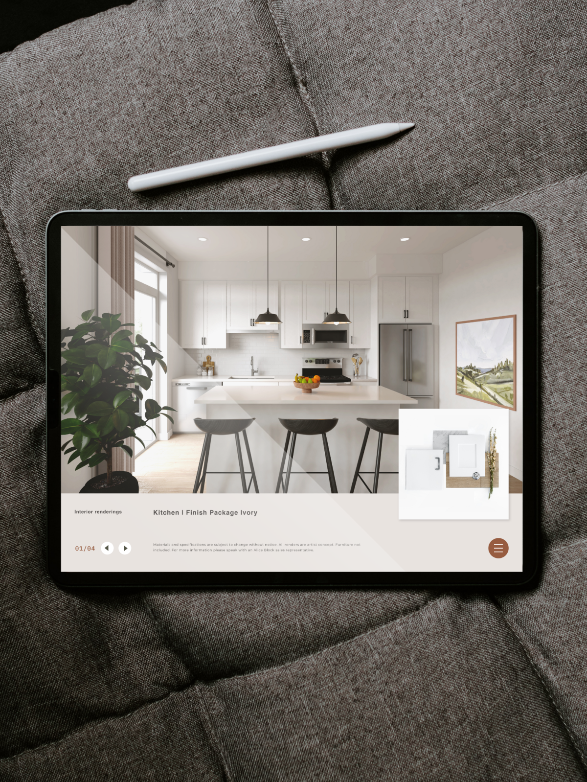 Website being viewed on a tablet