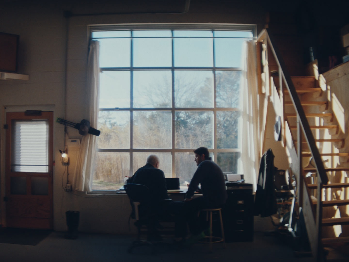 Artist Jim Sanborn and Paradigm General Partner Dan Robinson at Jim's studio on Chesapeake Bay, 2026.