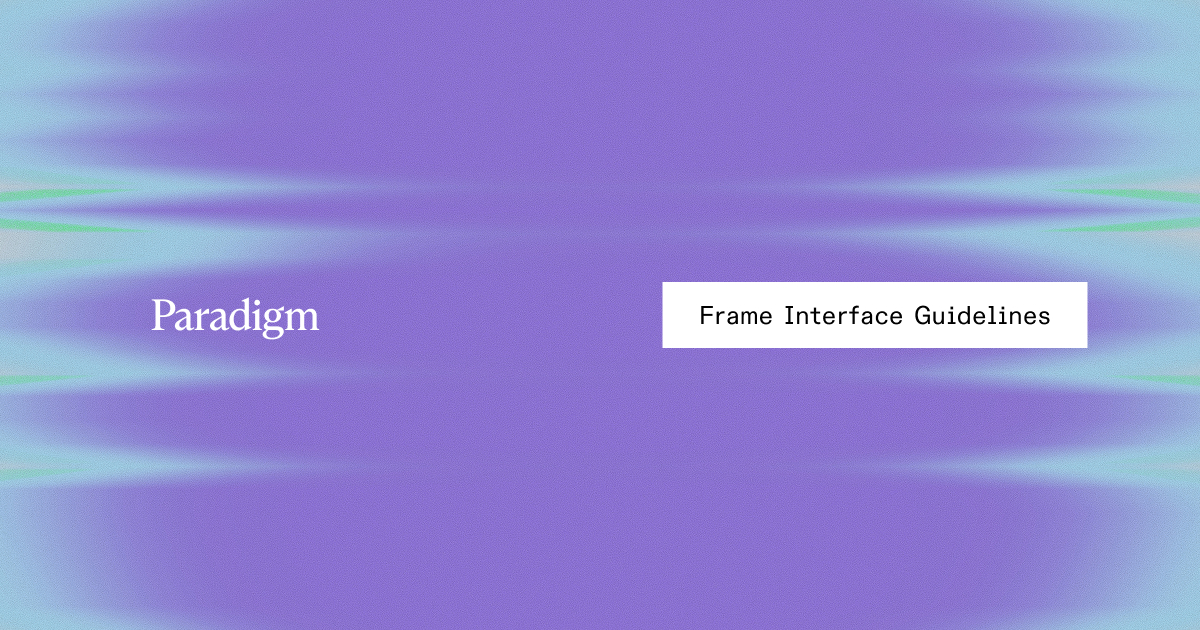 Fig: Frame Interface Guidelines