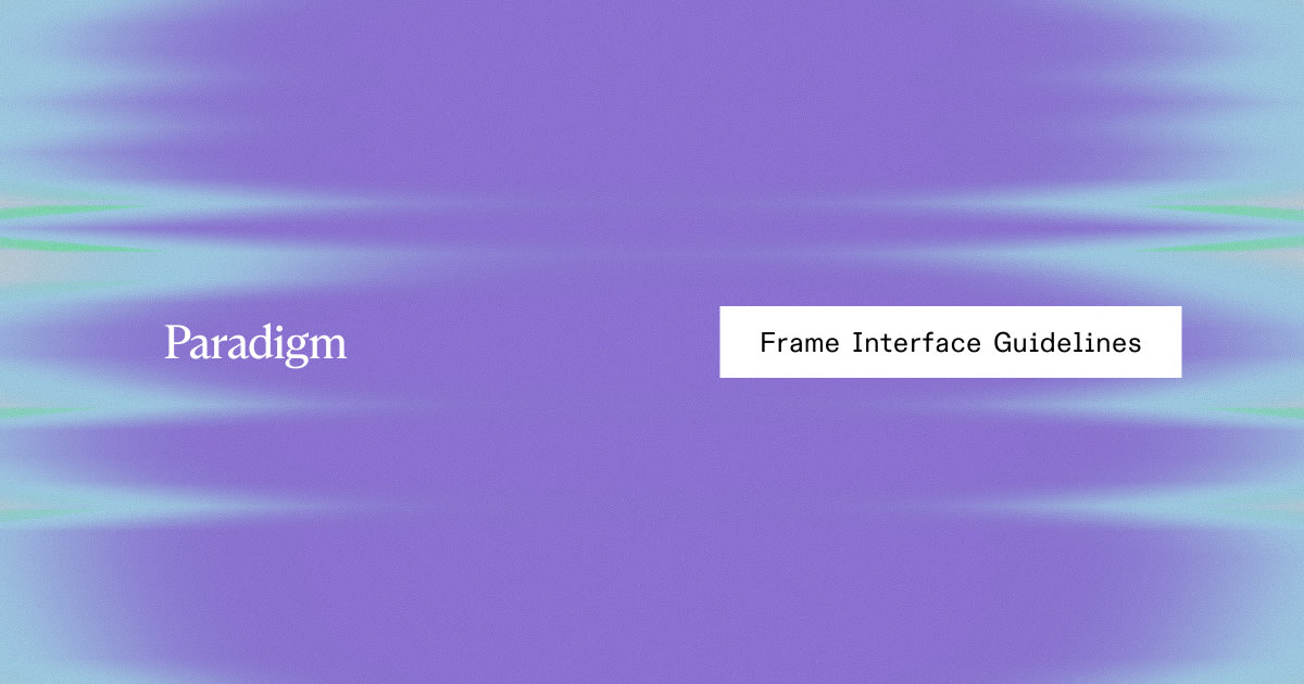 Fig: Frame Interface Guidelines