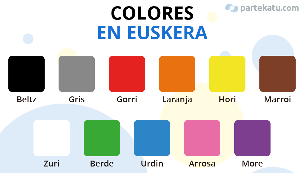 todos los colores en euskera